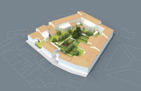 Idejna zasnova v 3D - pogled z juga (vir: Landstudio 015)  